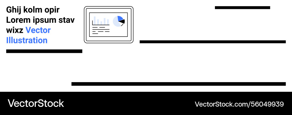 Business report on data dashboard with pie chart Business report on data dashboard with pie chart vector image