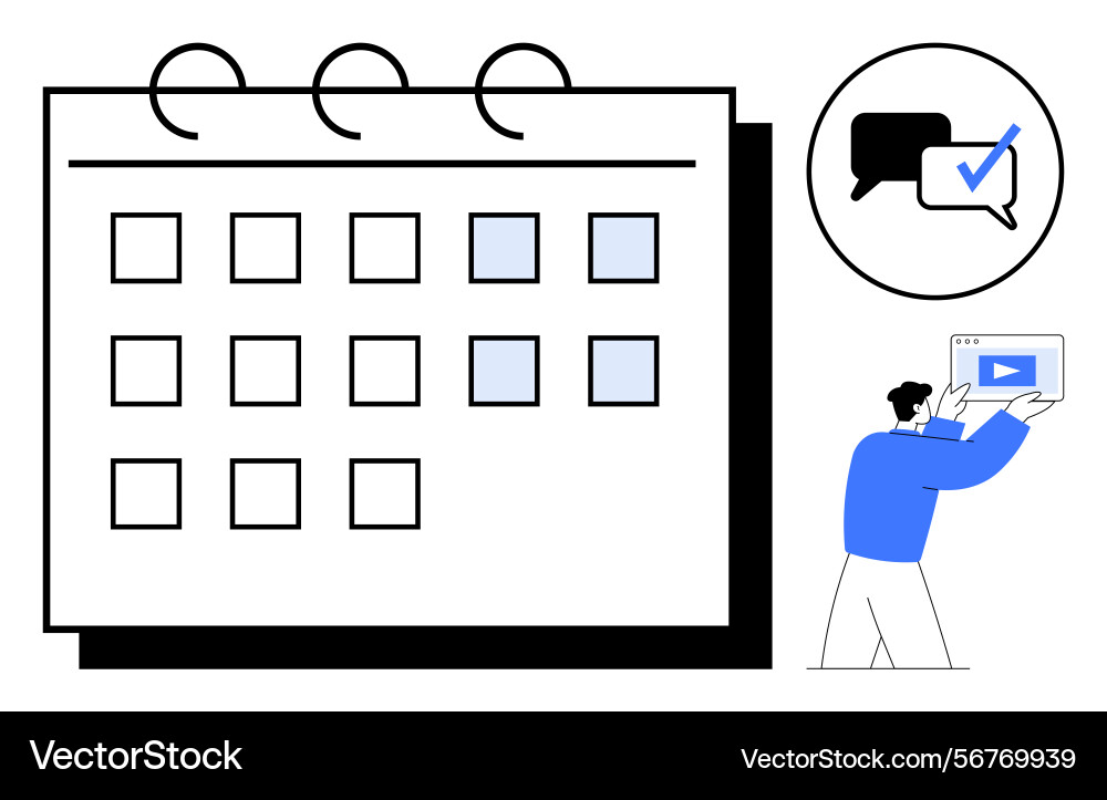 Calendar with highlighted dates and task Calendar with highlighted dates and task vector image