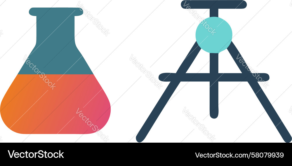 Flask on Tripod Stand Vector Image