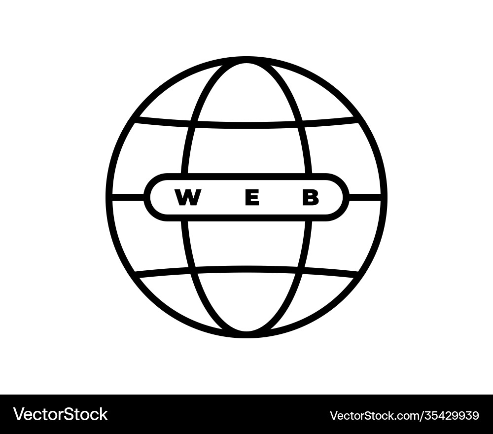 Internet http address icon isolated modern flat vector image
