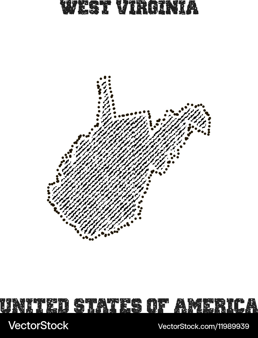 Label with map of west virginia Vector Image