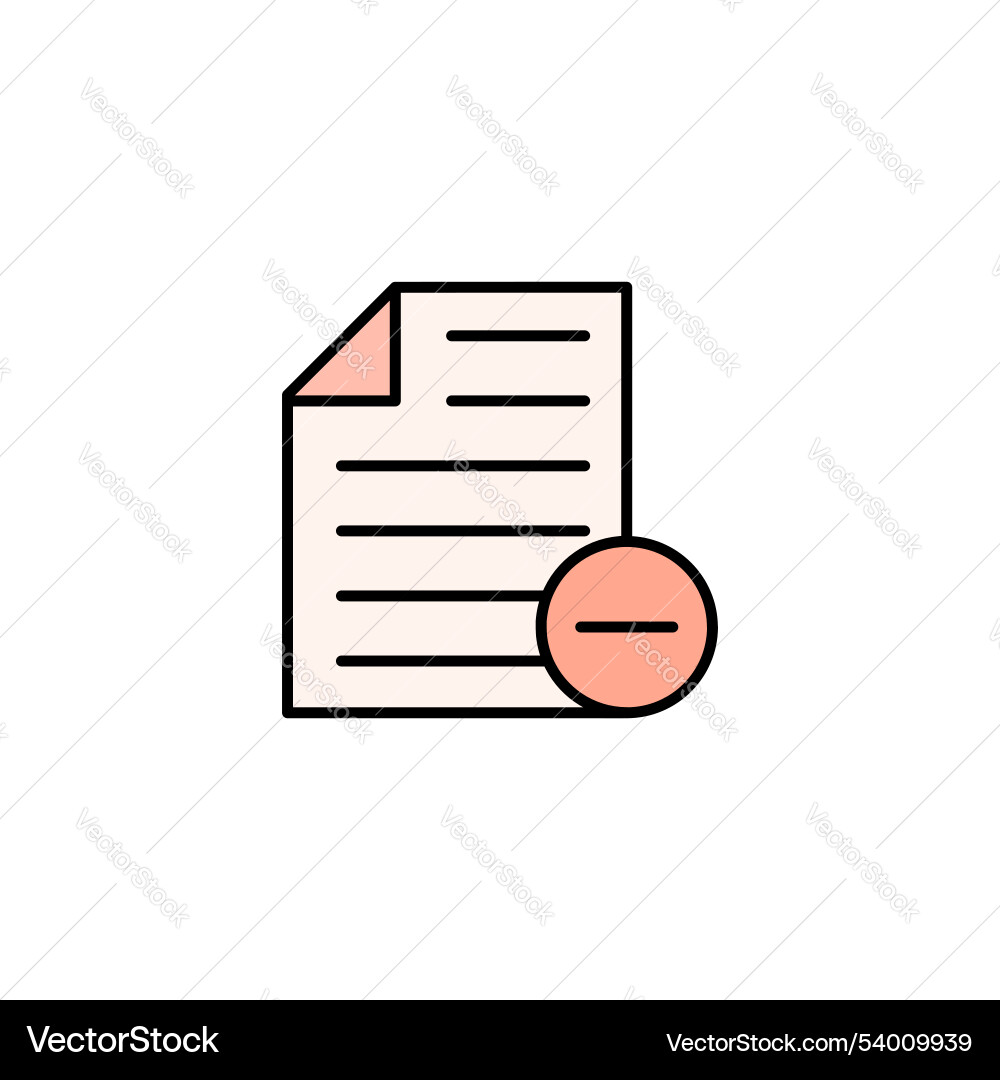 Remove document icon isolated on white background Remove document icon isolated on white background vector image