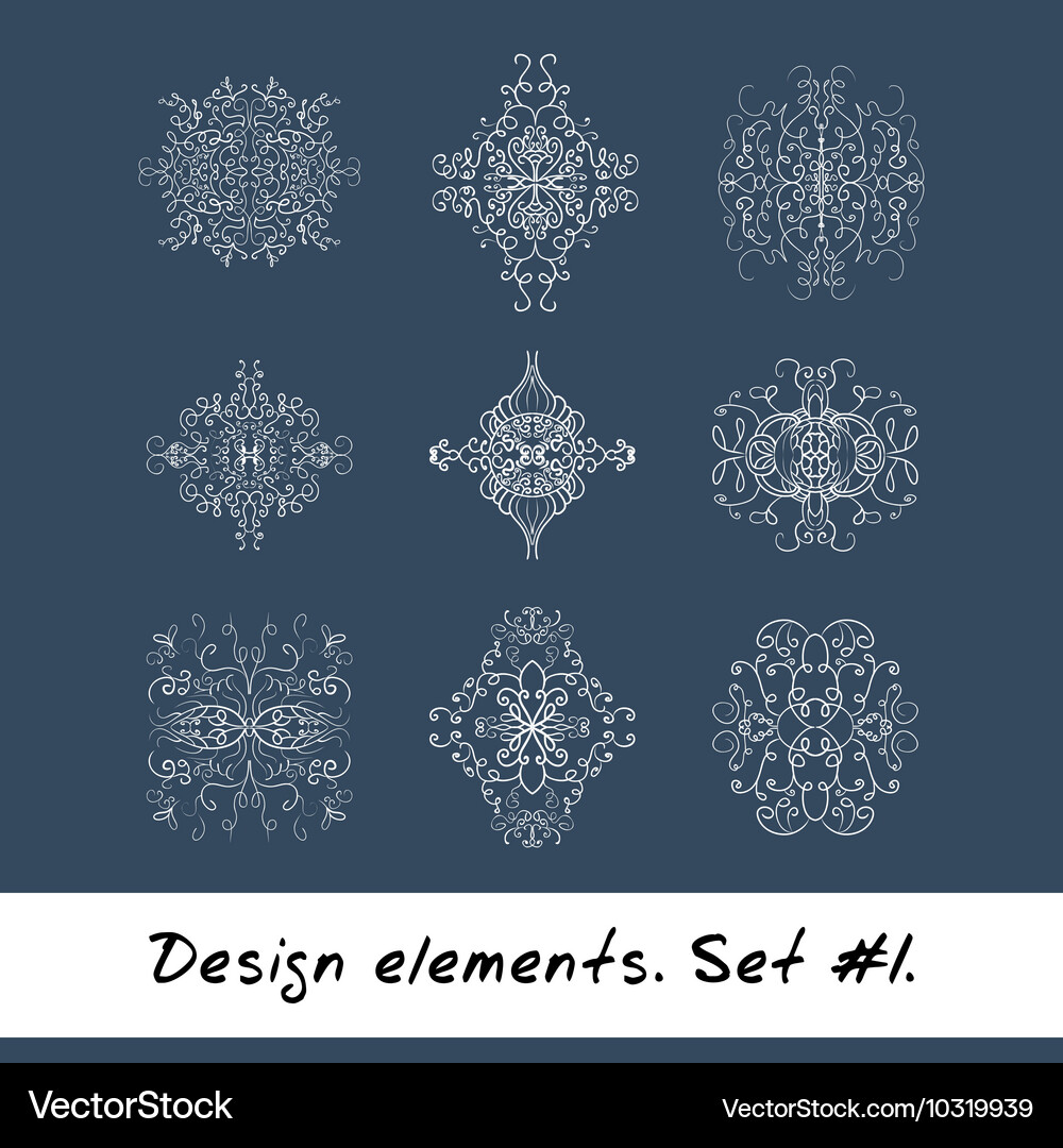 Round design element circle pattern in white Vector Image
