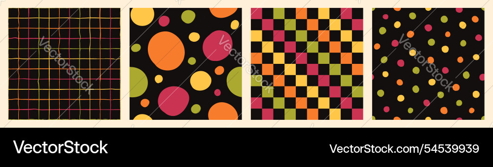 Seamless pattern set of colorful hand drawn lines Seamless pattern set of colorful hand drawn lines vector image