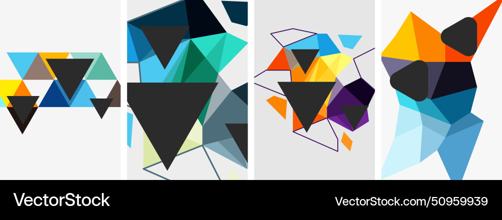 Set of triangle poster backgrounds Royalty Free Vector Image