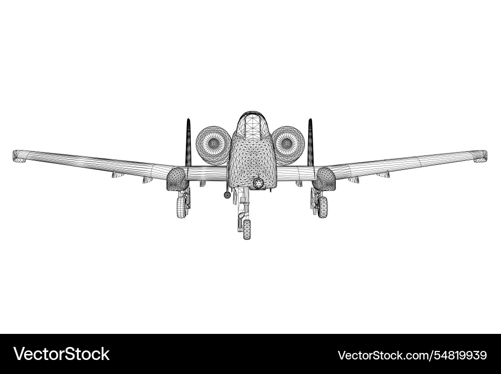 Wireframe combat aircraft in isolate on a white Wireframe combat aircraft in isolate on a white Vector Image