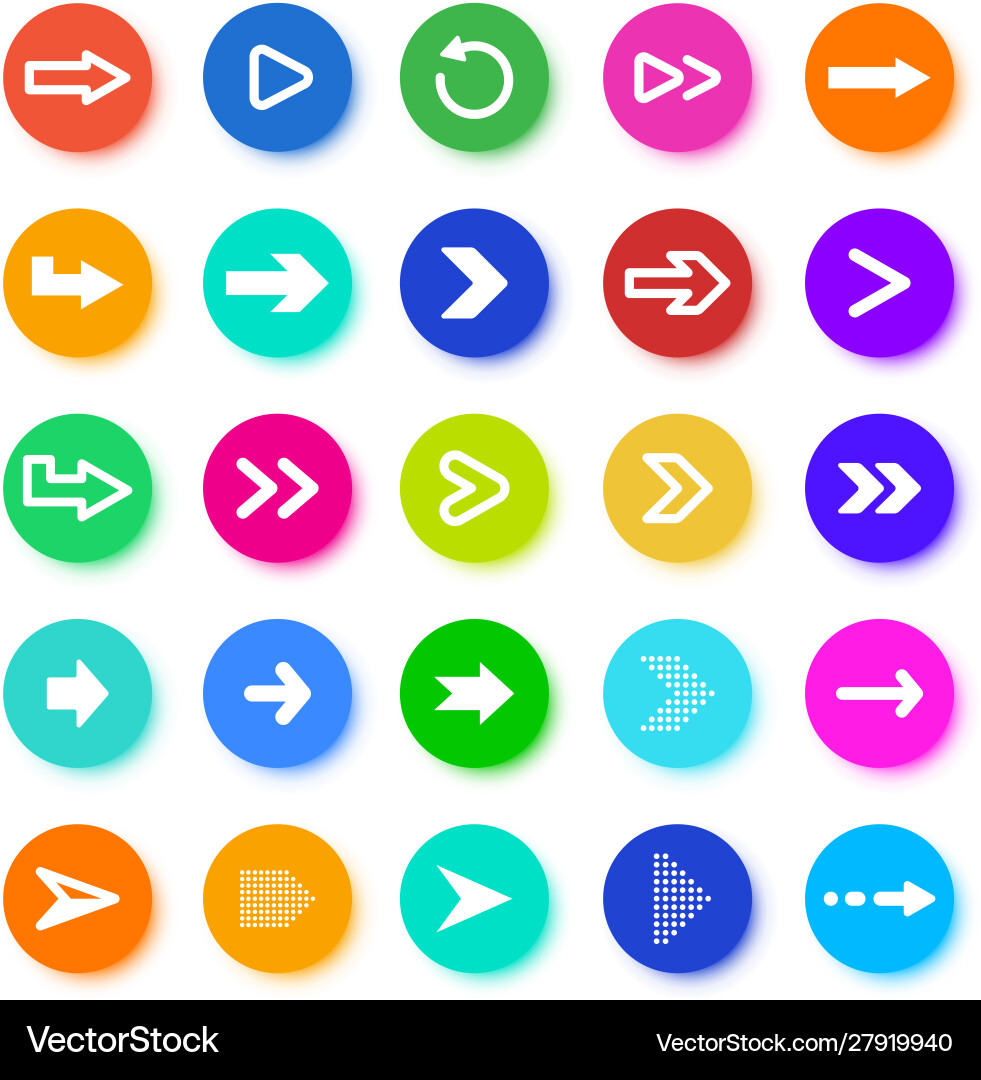 Arrows button circle elements with arrow icons Arrows button circle elements with arrow icons vector image