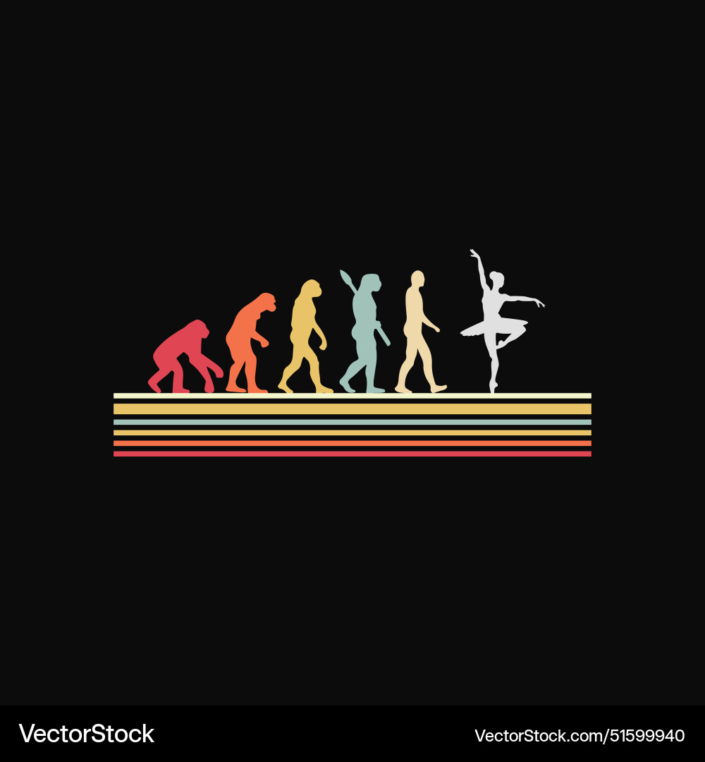 Ballet evolution ballerina girls funny t-shirt des Ballet evolution ballerina girls funny t-shirt des vector image