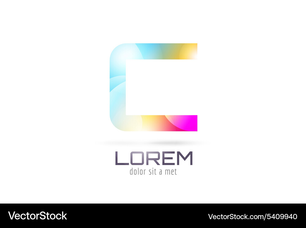 C logo template abstract arrow shape Vector Image