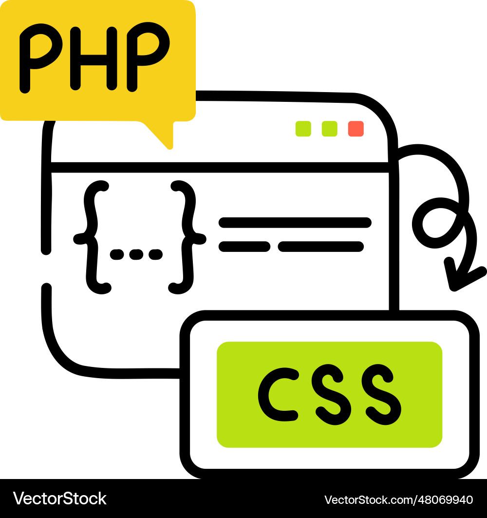 Coding Hand Drawn Icon vector image