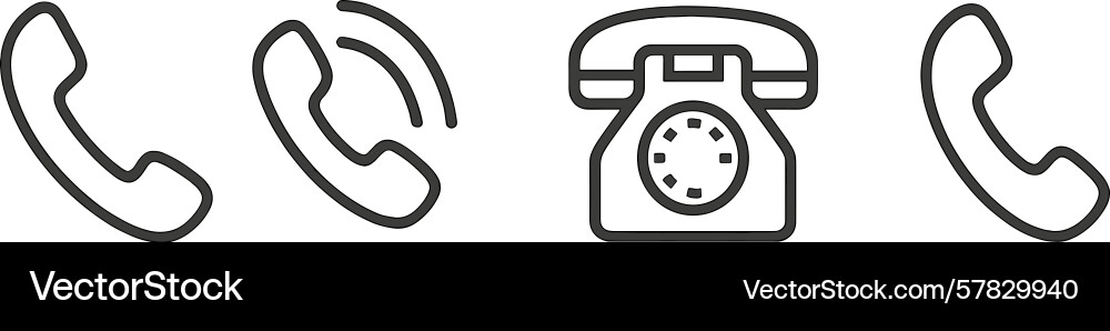 Different types of telephone icons representing Vector Image