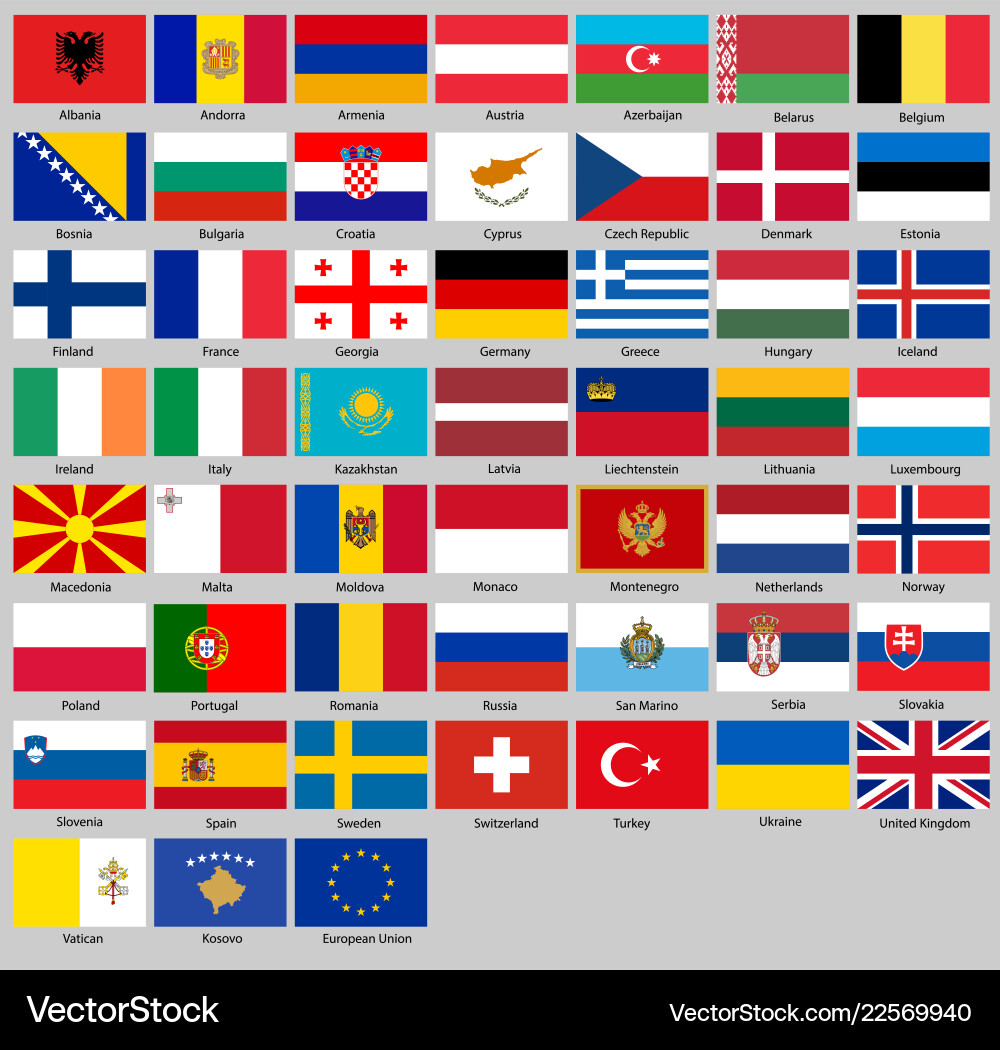 Flags of Europe vector image