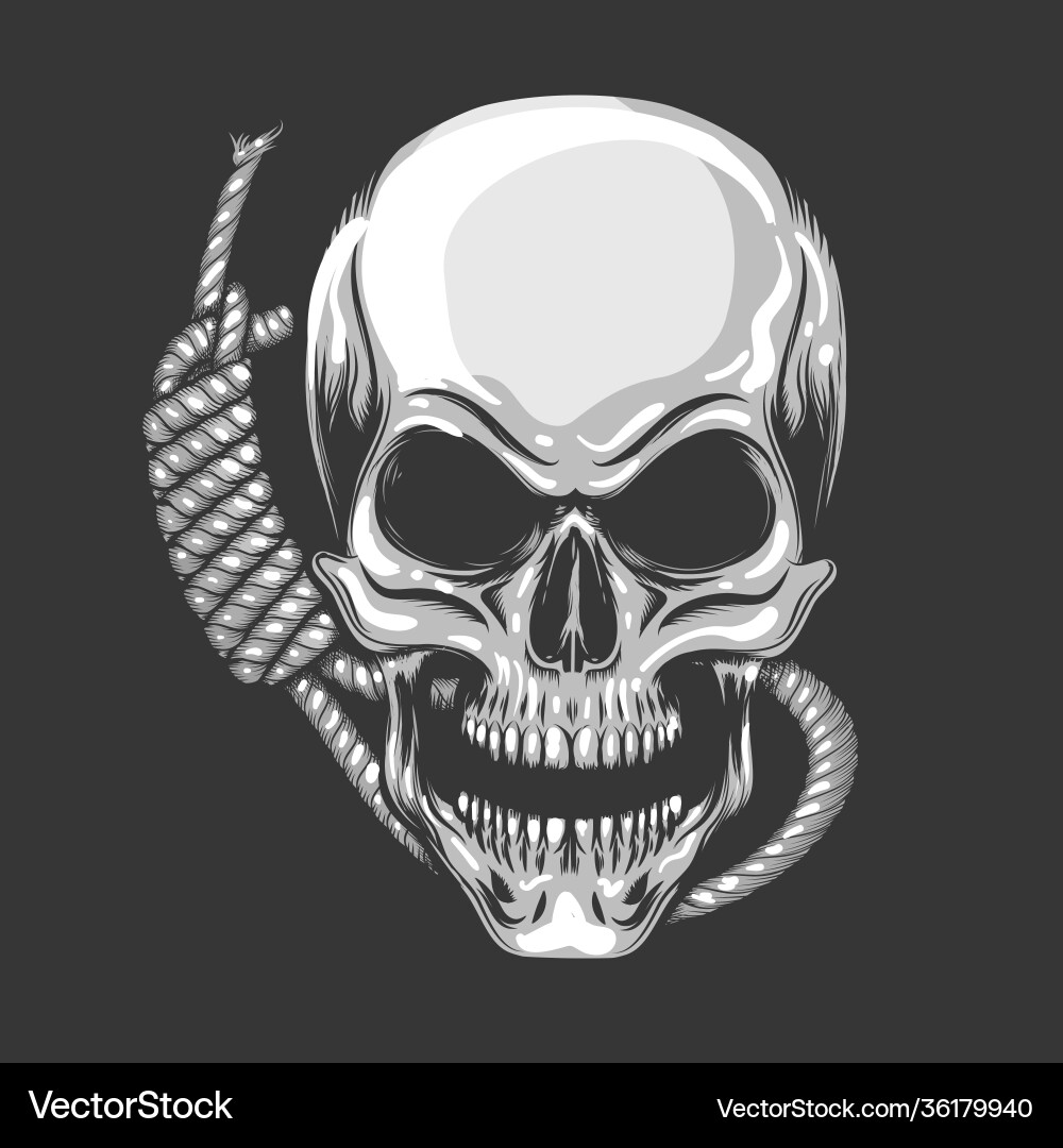 Hanging Skull with Noose vector image