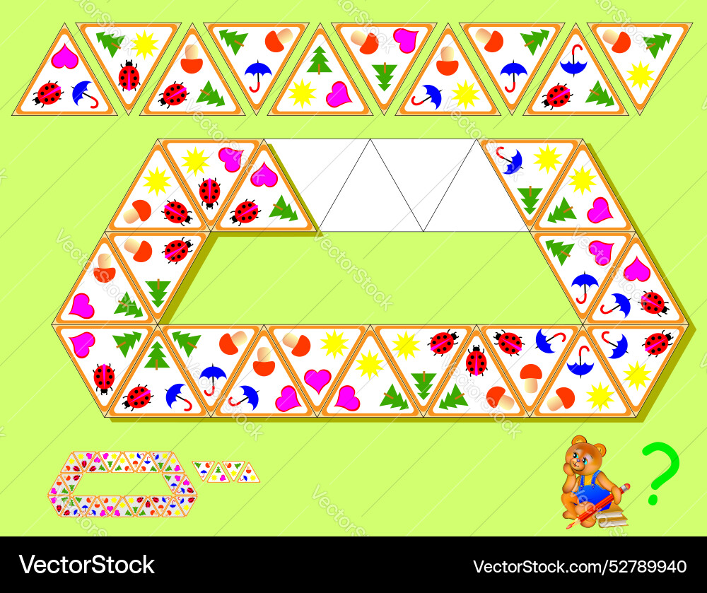 Logic puzzle need to find four remaining Logic puzzle need to find four remaining vector image