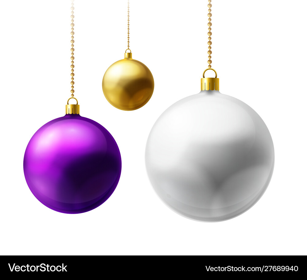 Realistic multi-colored matte christmas balls Realistic multi-colored matte christmas balls vector image