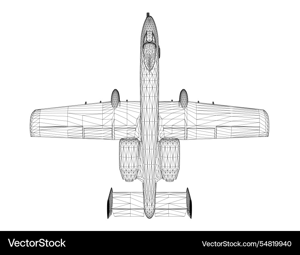 Wireframe combat aircraft in isolate on a white Vector Image