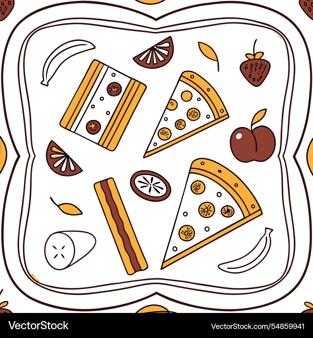 A fun and playful pattern design featuring various A fun and playful pattern design featuring various Vector Image