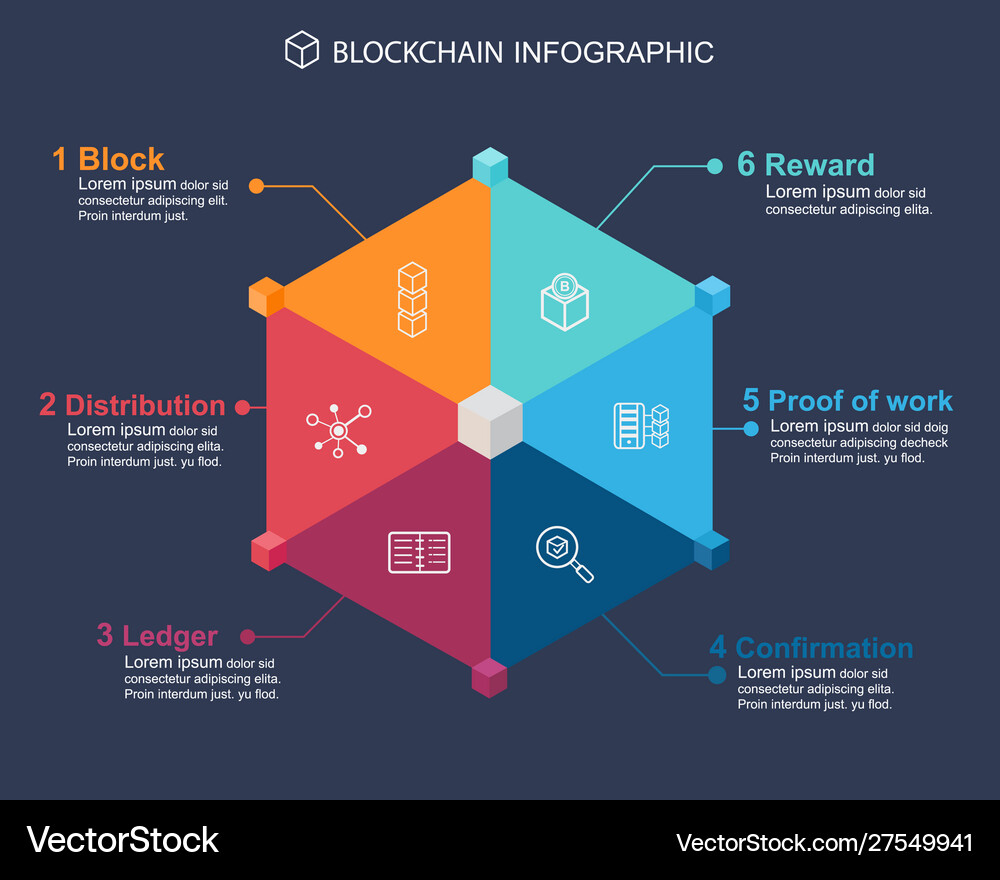 Blockchain infographic concept 6 step meaning – Royalty-Free Vector |  VectorStock