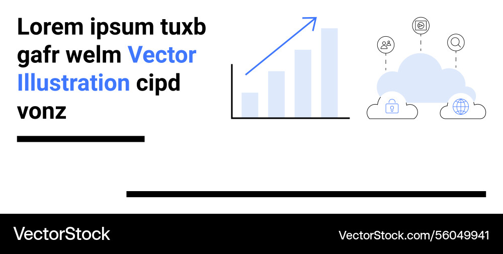 Cloud technology and data analytics with bar graph Cloud technology and data analytics with bar graph vector image