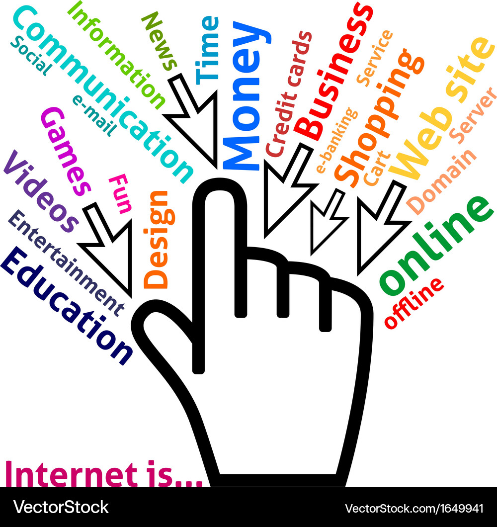 Concept of internet in some words Vector Image
