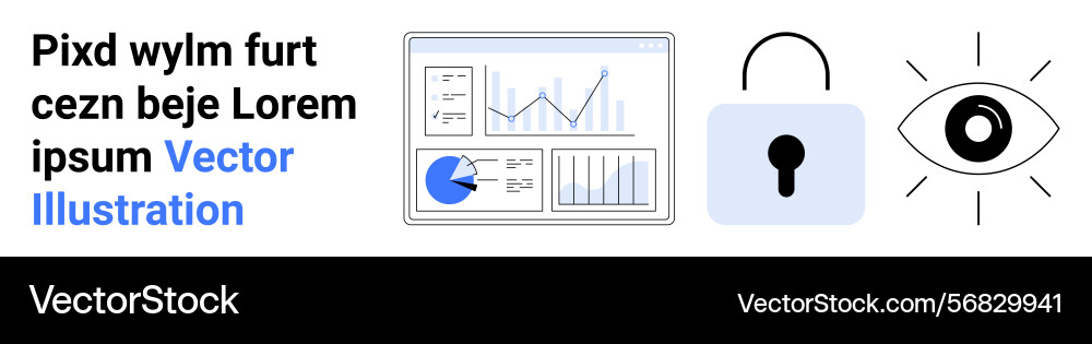Data analytics dashboard with security and privacy Data analytics dashboard with security and privacy Vector Image