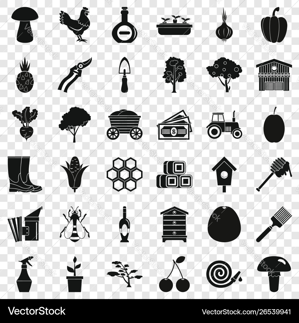 Ground icons set simple style Vector Image