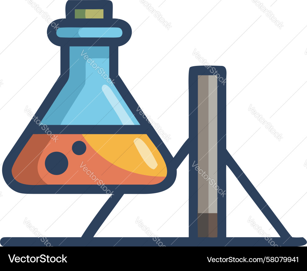 Lab Flask Heating Setup Vector Image