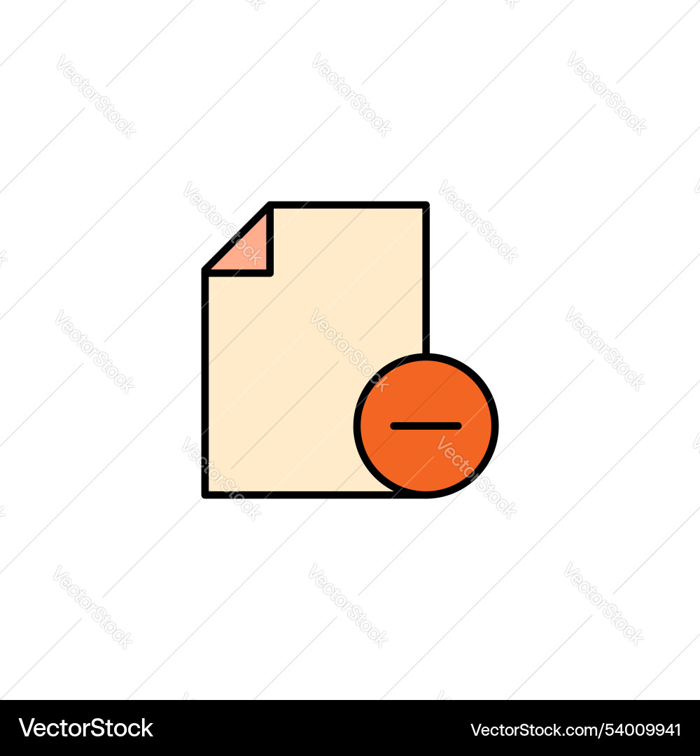 Remove file icon isolated on white background Remove file icon isolated on white background vector image
