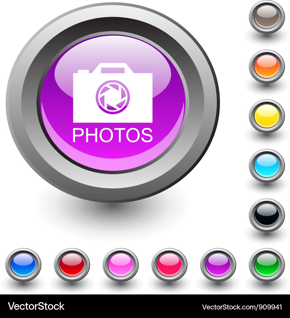 Round Camera Button Vector Image