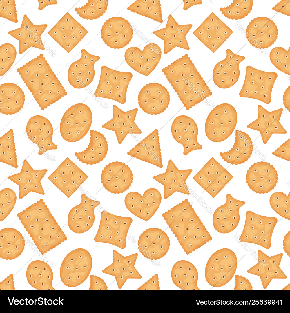 Seamless pattern cracker chips different shapes Seamless pattern cracker chips different shapes Vector Image