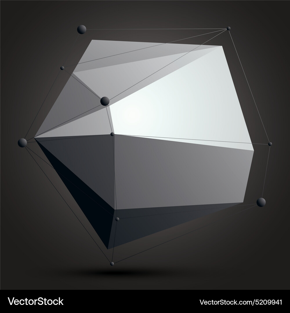 Spatial monochrome digital object 3d technology Vector Image