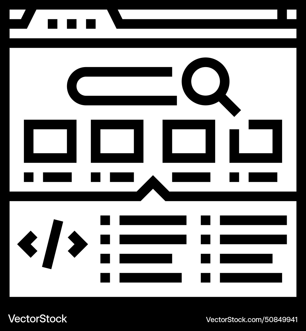 Structured data markup seo line icon Structured data markup seo line icon vector image