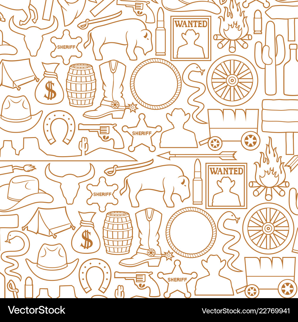 Wild West Background Pattern vector image