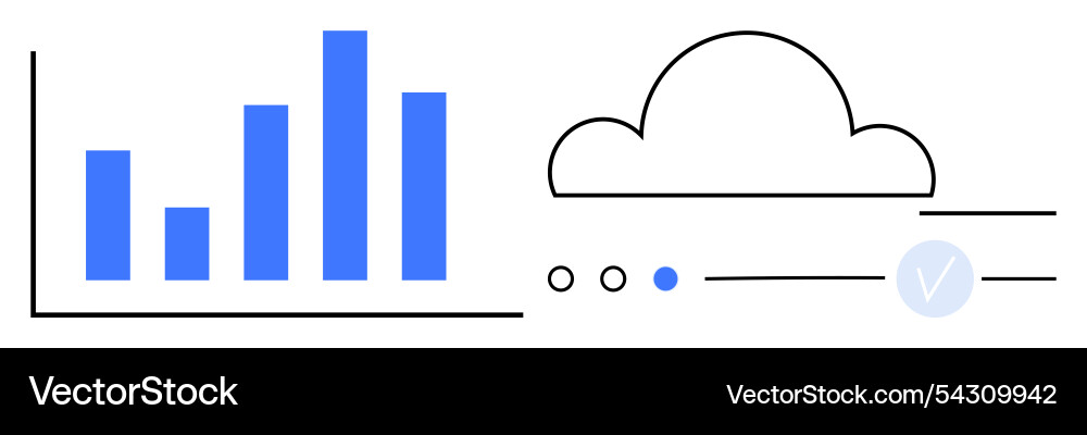 Cloud computing with blue bar graph and abstract Cloud computing with blue bar graph and abstract vector image