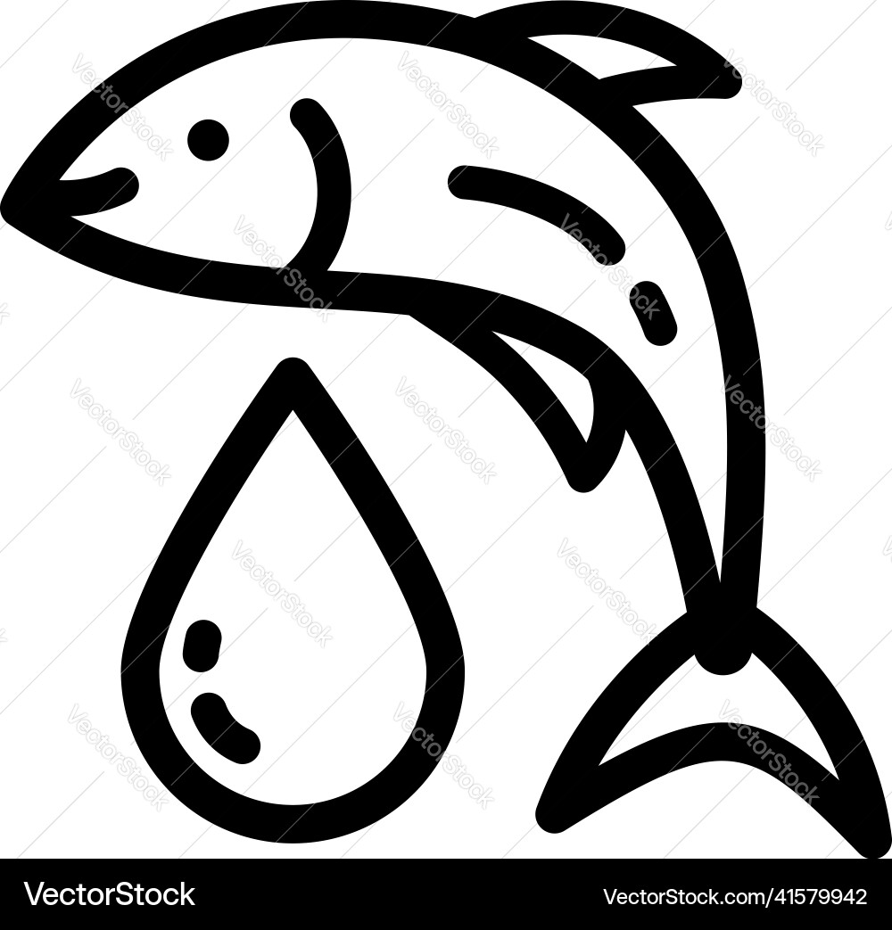 Fischöl Ikone Linie Stil Kabel Leber Schild Fett Fischöl Ikone Linie Stil Kabel Leber Schild Fett vektorbild
