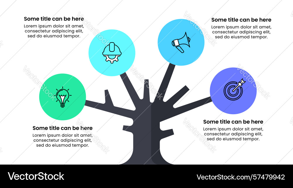 Infographics template abstract tree with circles Infographics template abstract tree with circles Vector Image