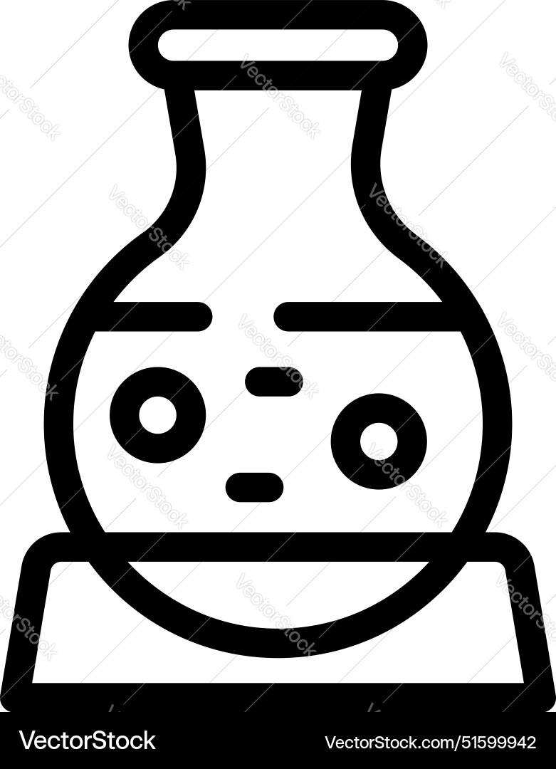 Laboratory glassware icon with round bottom flask Laboratory glassware icon with round bottom flask vector image
