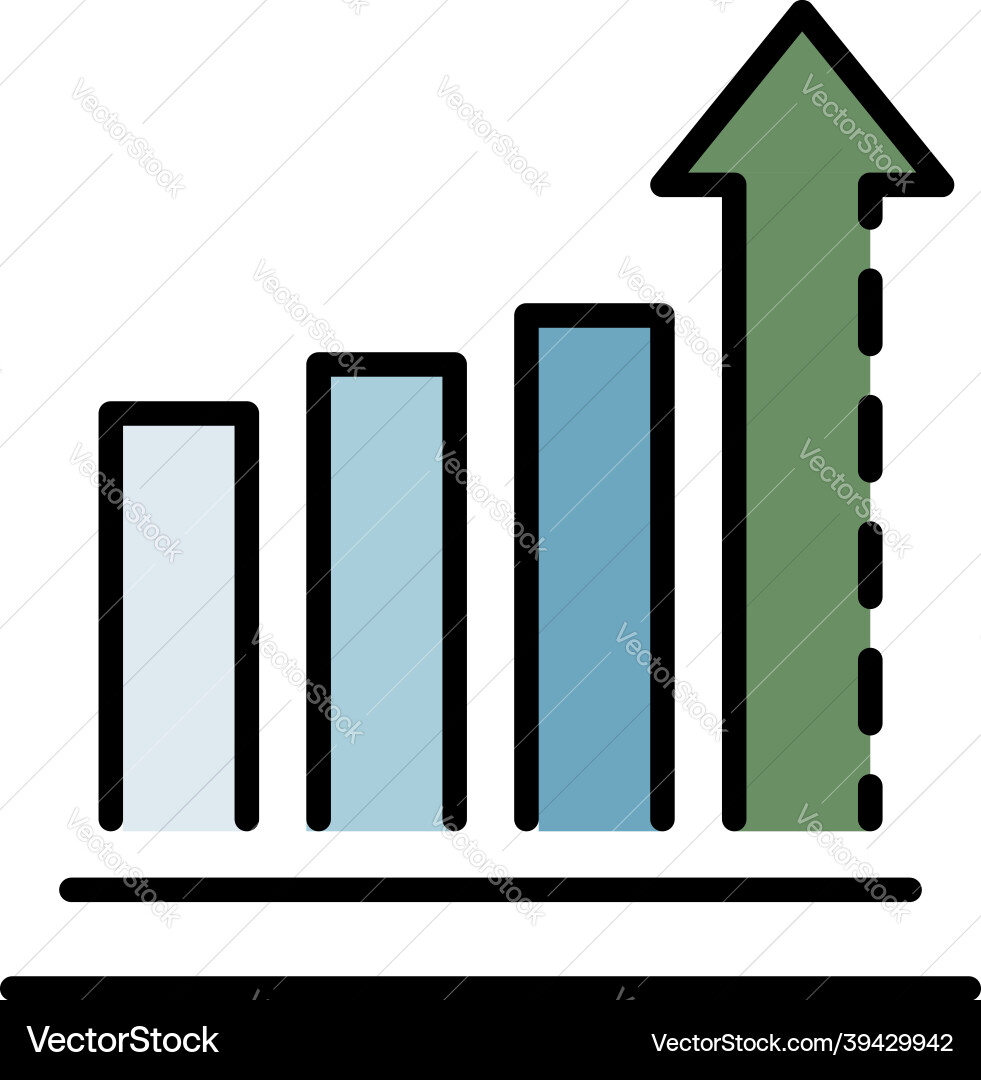Report graph icon color outline Report graph icon color outline vector image