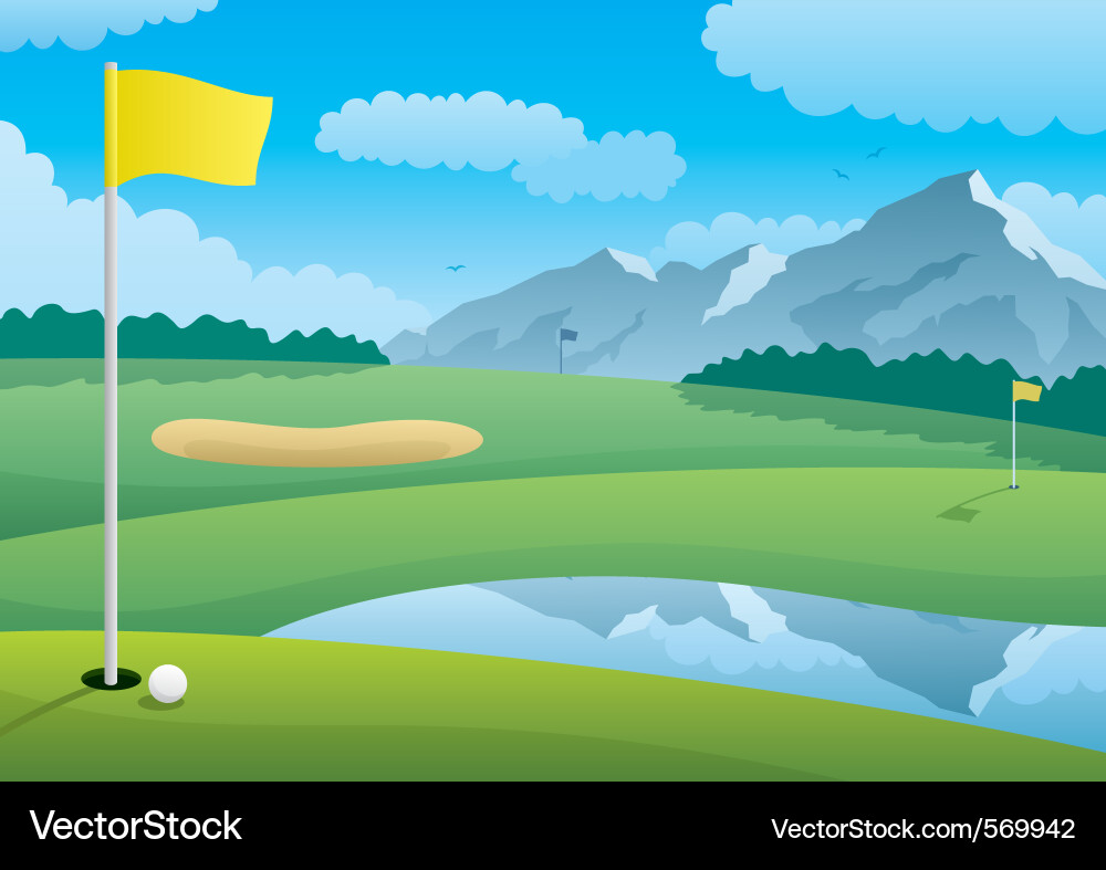 Scenic Golf Course Vektorbild