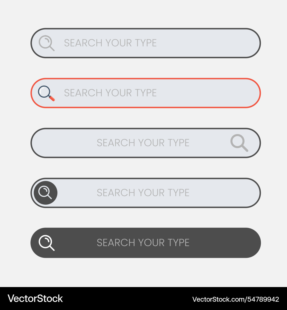 Search bar website ui design internet box Vector Image