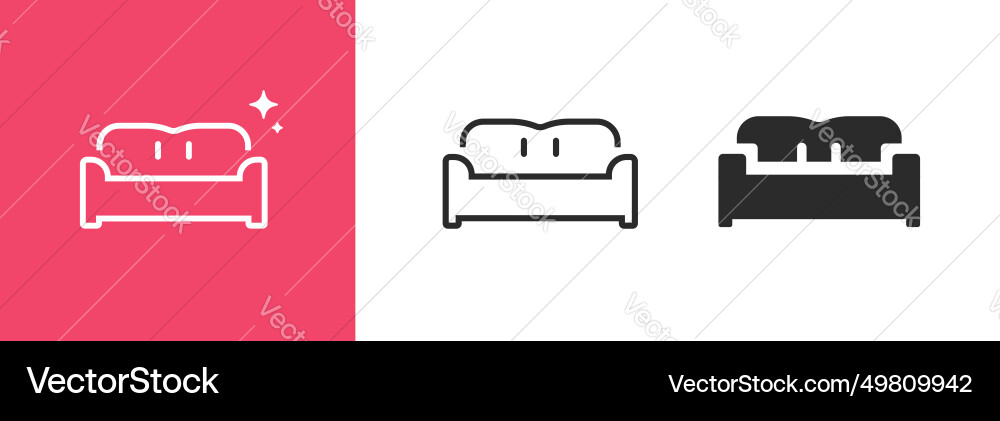 Sofa couch icon simple graphic pictograph set vector image