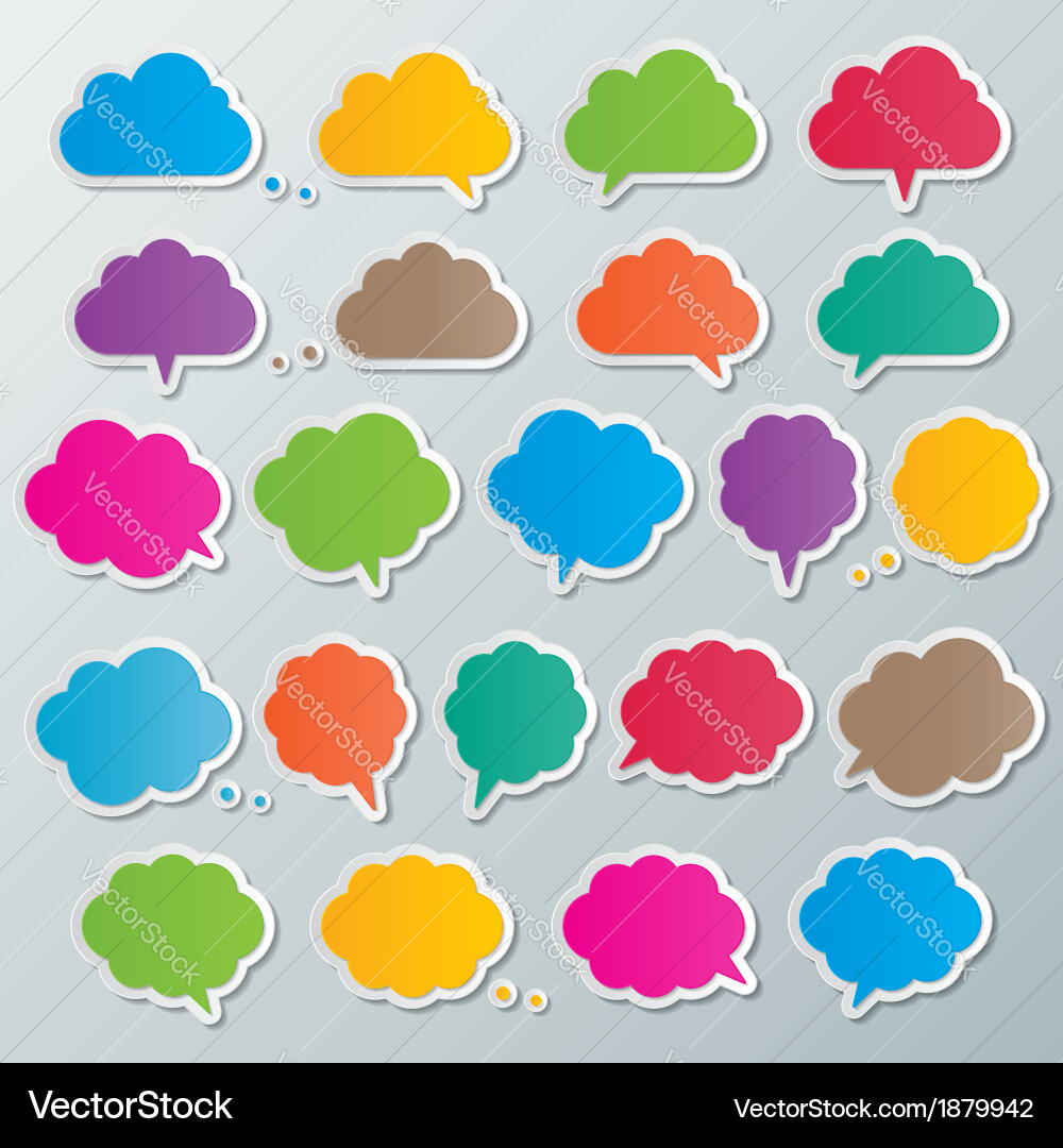 Speech Bubbles Cloud Collection Royalty Free Vector Image