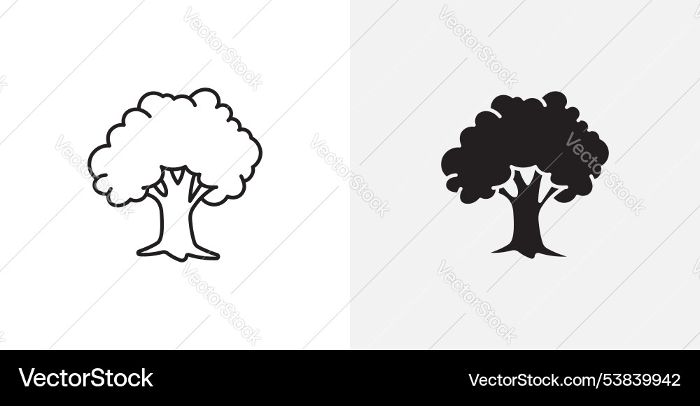 Tree icon set Vector Image