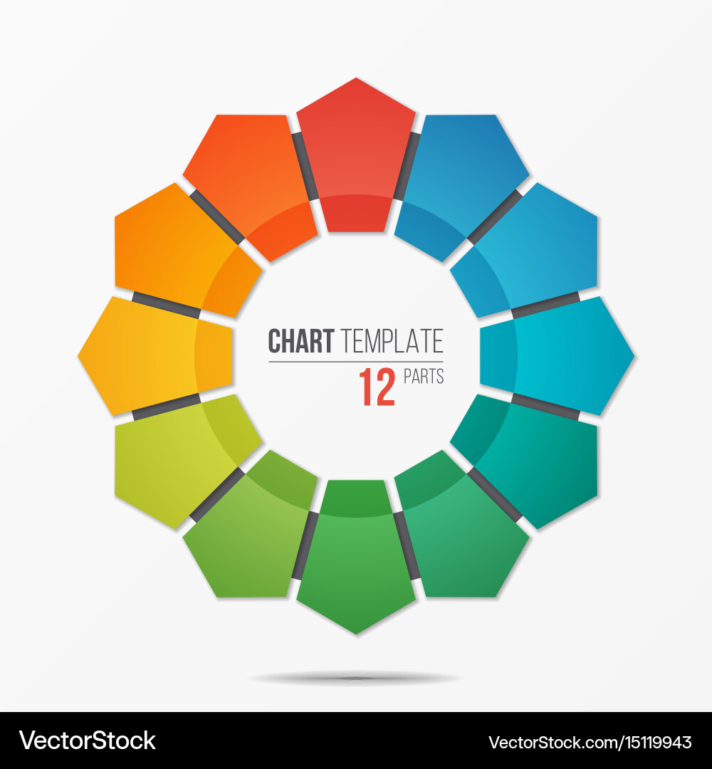 12 Part Circular Chart Template vector image
