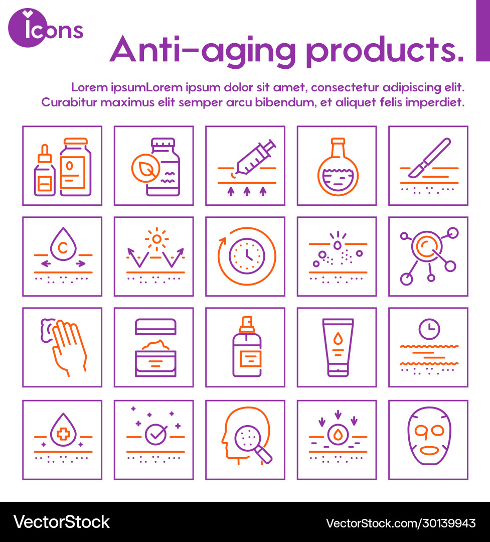 Cosmetology and skin care color linear icon set Cosmetology and skin care color linear icon set vector image