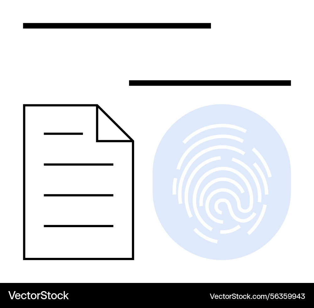 Document and fingerprint validation concept vector image