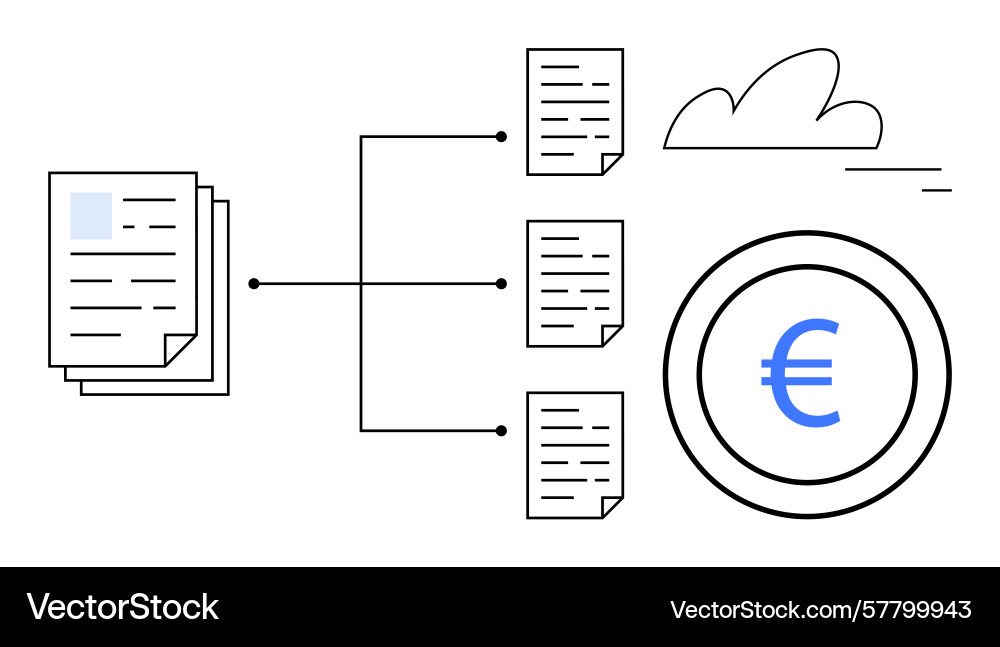 Document distribution workflow with cloud vector image