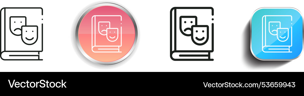 Drama icon thin linear regular and button style Vector Image