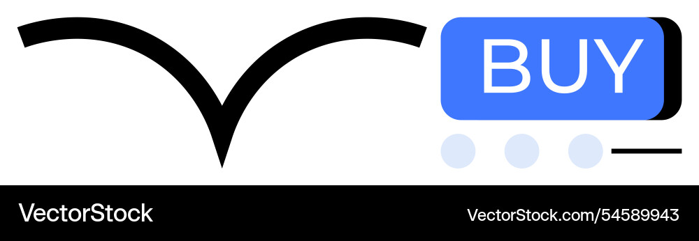 Hand cursor clicking a blue buy button with three Hand cursor clicking a blue buy button with three vector image