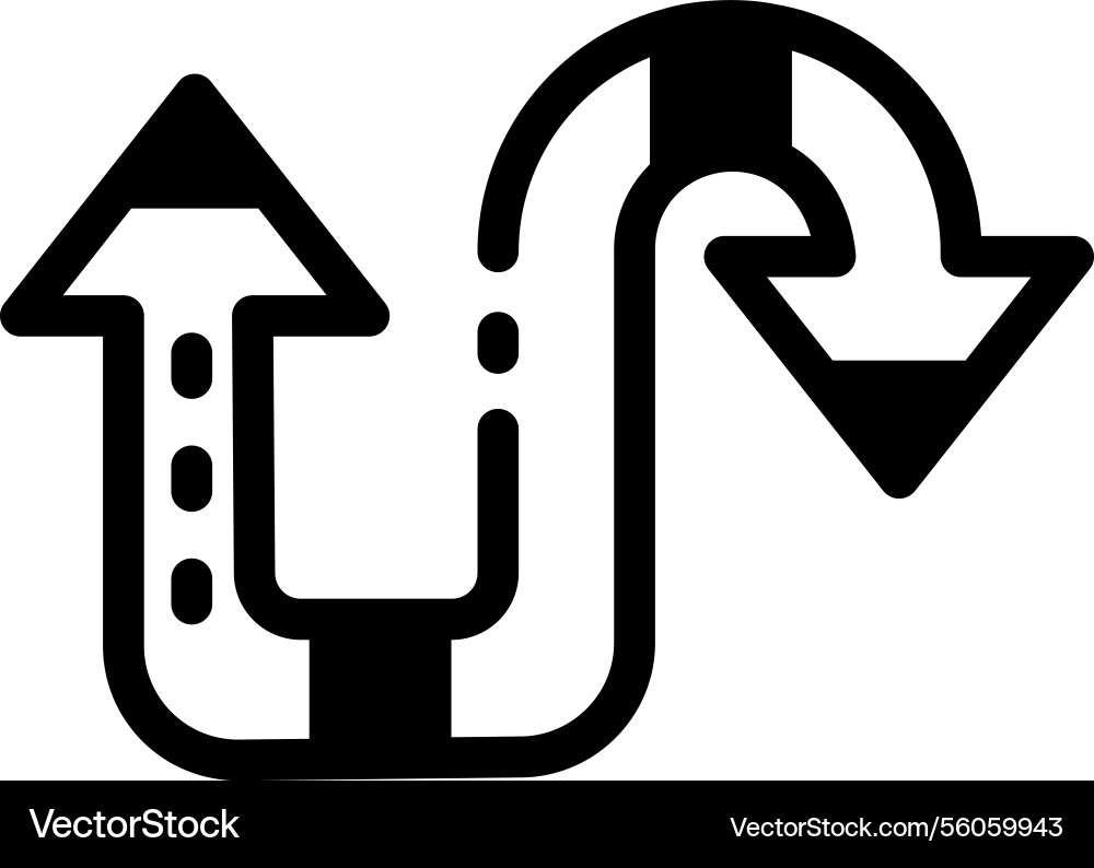 Linear icon of a wayfinding guidance arrow sign vector image